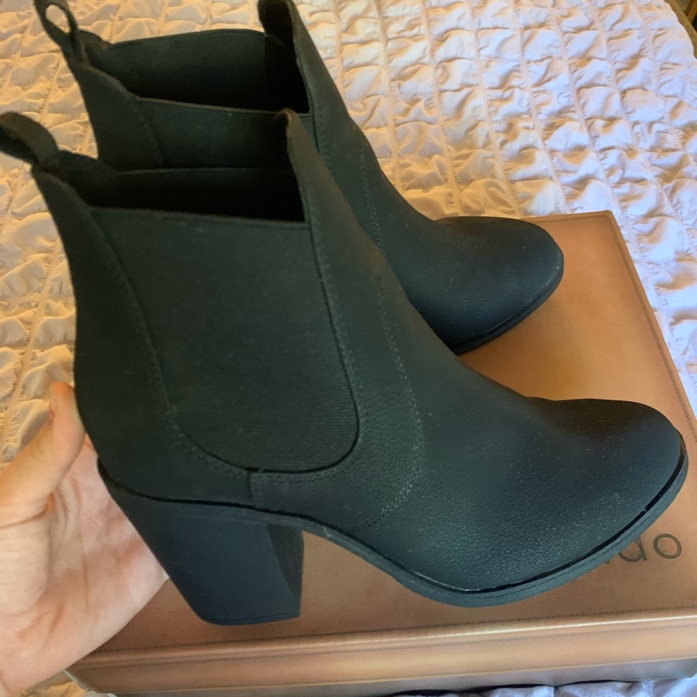 Black heeled booties. ALL SALES FINAL.